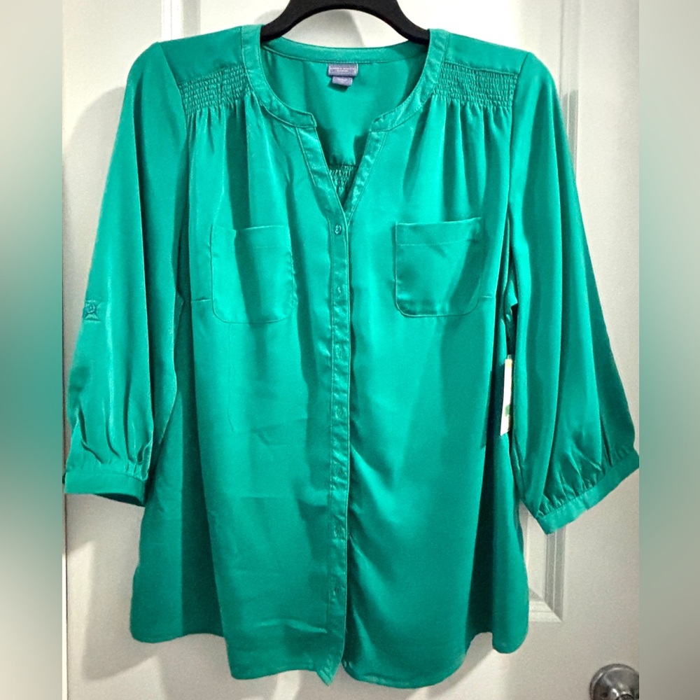 Laura Scott Teal Button Down Shirt